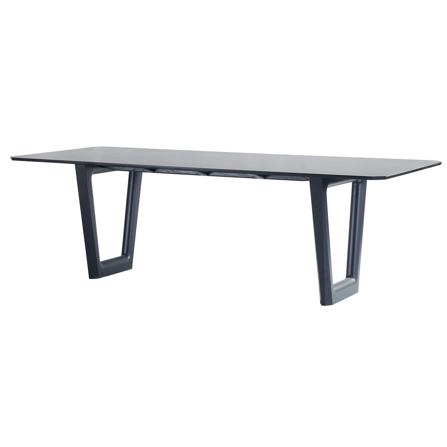 Dapto Dining Table Black Ash and Black Richlite -Quarter view