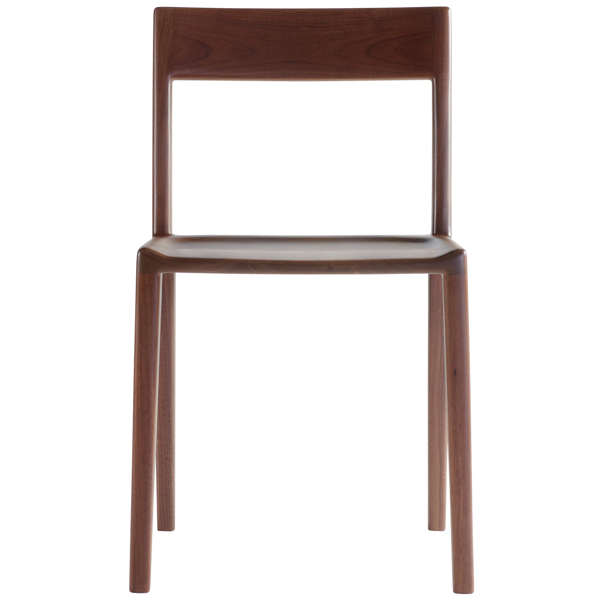 Kompson walnut side chair- head on view