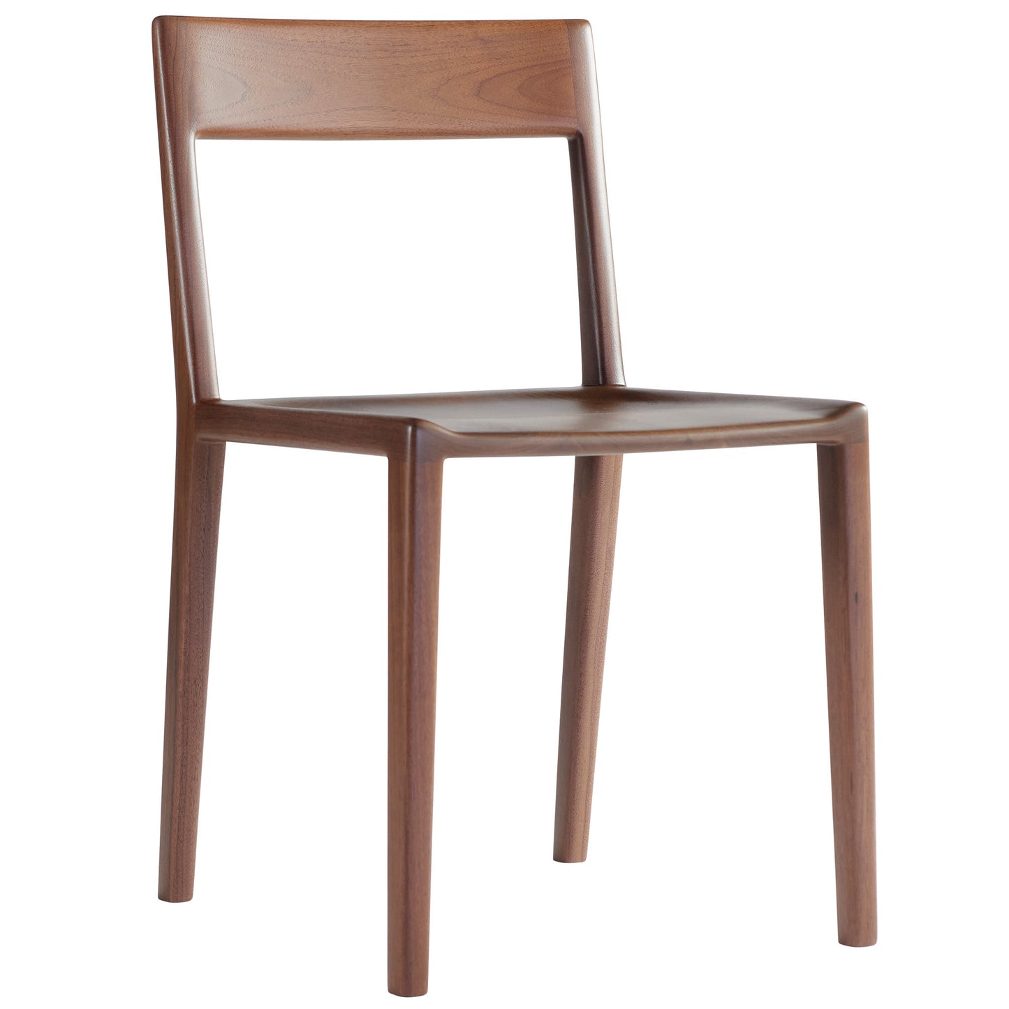 Kompson walnut side chair- quarter left