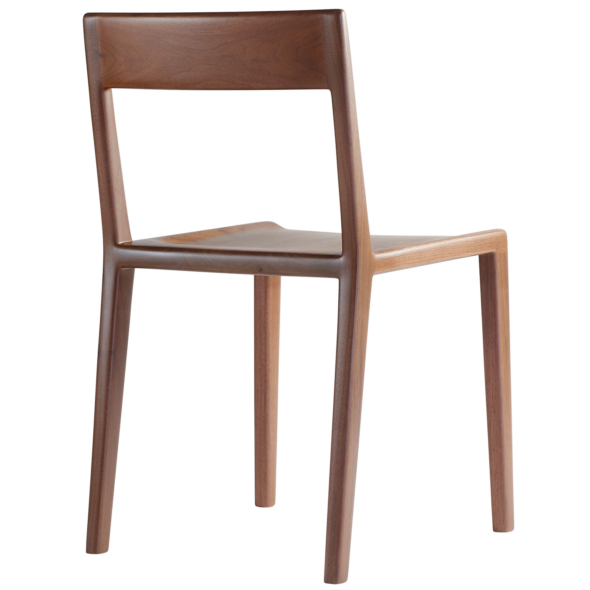 Kompson walnut side chair- quarter left rear