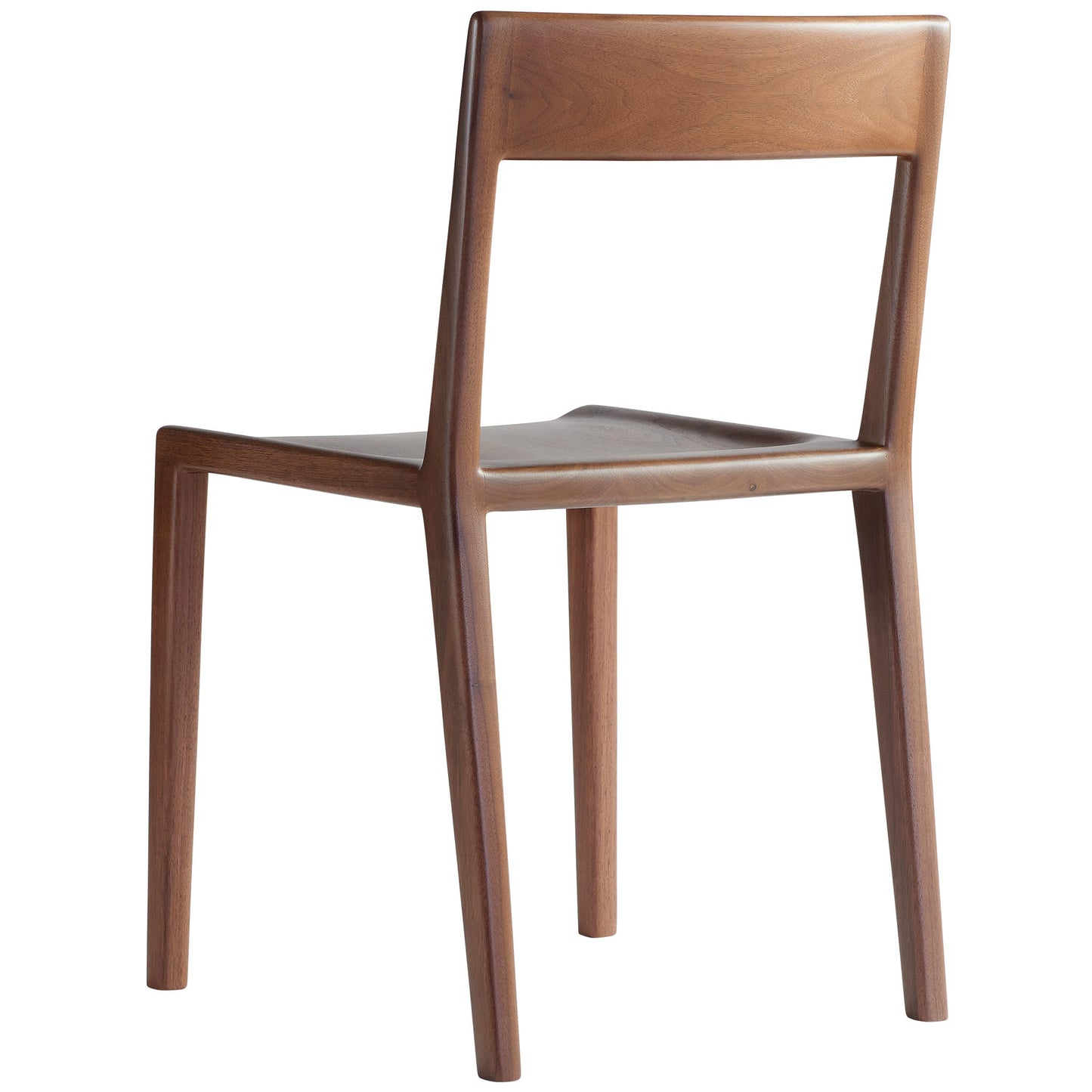 Kompson walnut side chair- quarter right rear