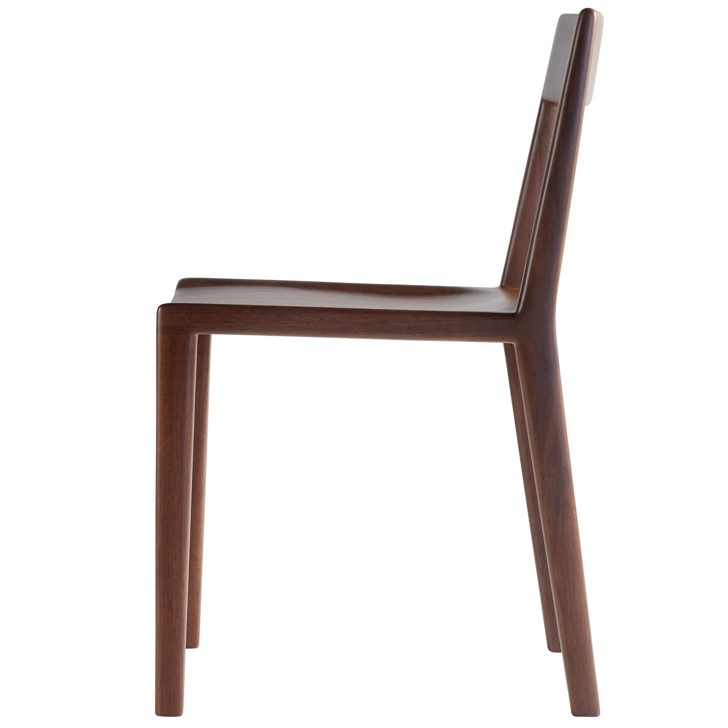 Kompson walnut side chair- left view